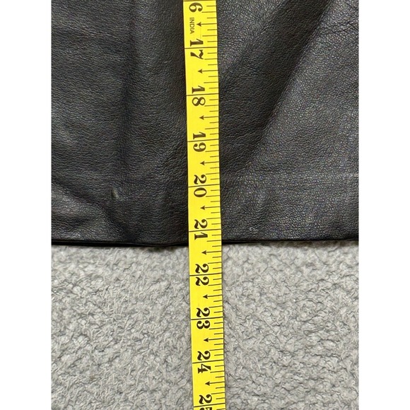 VTG Y2K Spiegel Black Leather Skirt Sz 16 Retro Rockabilly Biker Pinup EUC - Picture 5 of 8